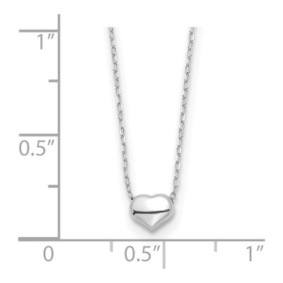 14K White Gold Puffed Heart Necklace – view 5