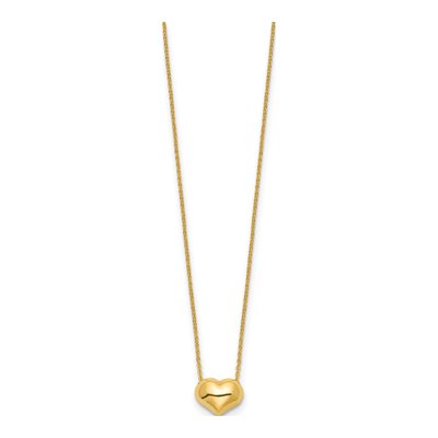 14K Yellow Gold Puffed Heart Necklace – view 3