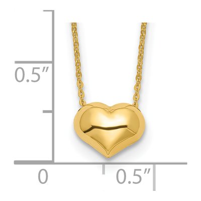 14K Yellow Gold Puffed Heart Necklace – view 4