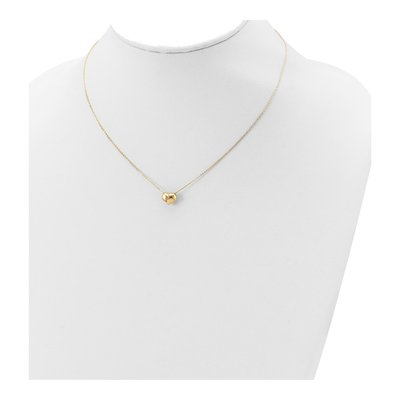 14K Yellow Gold Puffed Heart Necklace – view 5