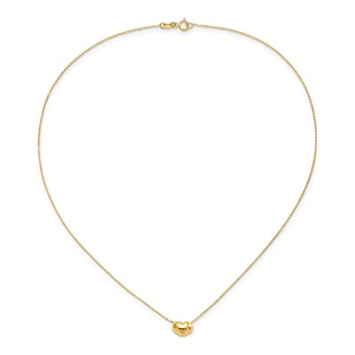 14K Yellow Gold Puffed Heart Necklace – view 6