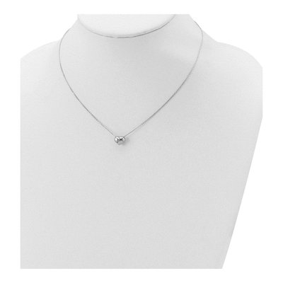 14K White Gold Puffed Heart Necklace – view 4