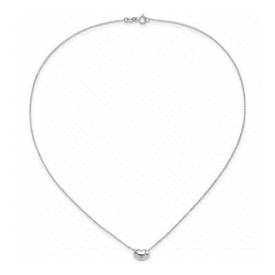 14K White Gold Puffed Heart Necklace – view 5