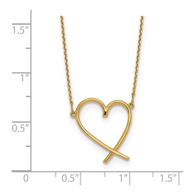 14K Yellow Gold Open Heart Necklace – view 4