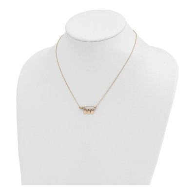 14K Yellow Gold Safety Pin Heart Necklace – view 5