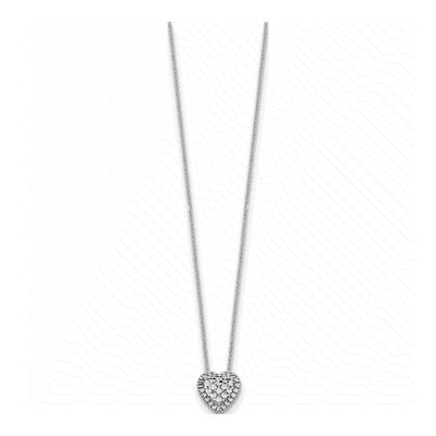 14K White Gold Diamond-Cut Heart Necklace – view 3