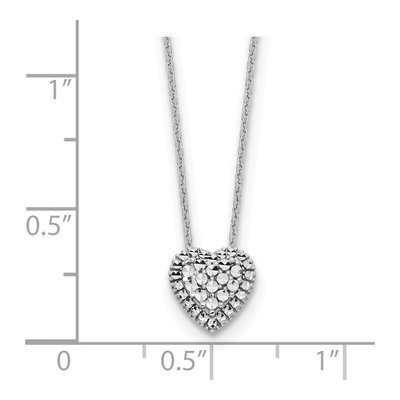 14K White Gold Diamond-Cut Heart Necklace – view 4