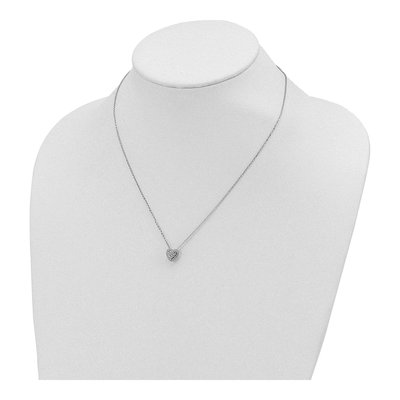 14K White Gold Diamond-Cut Heart Necklace – view 5