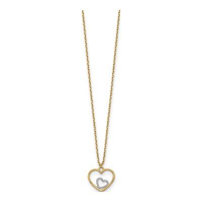 14K Yellow Gold Heart Pendant Necklace – view 3
