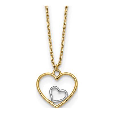 14K Yellow Gold Heart Pendant Necklace