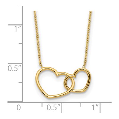 14K Yellow Gold Interlocked Hearts Necklace – view 4