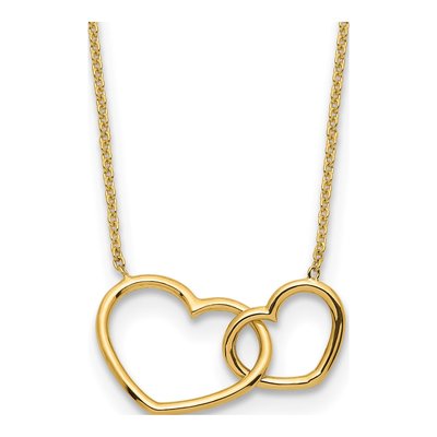 14K Yellow Gold Interlocked Hearts Necklace