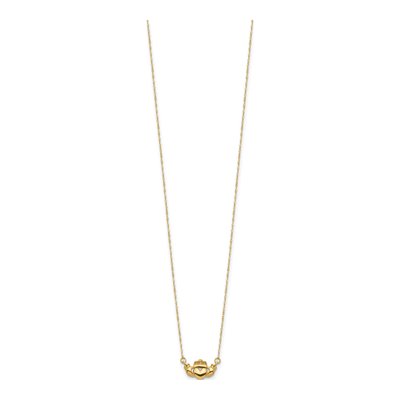 14K Yellow Gold Claddagh Necklace – view 3