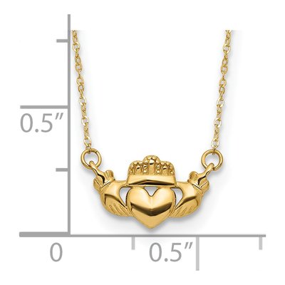 14K Yellow Gold Claddagh Necklace – view 4