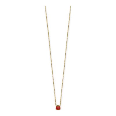 14K Yellow Gold Enameled Small Ladybug Necklace – view 3