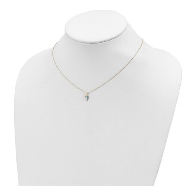 14K Yellow Gold Enameled Dolphin Necklace – view 5