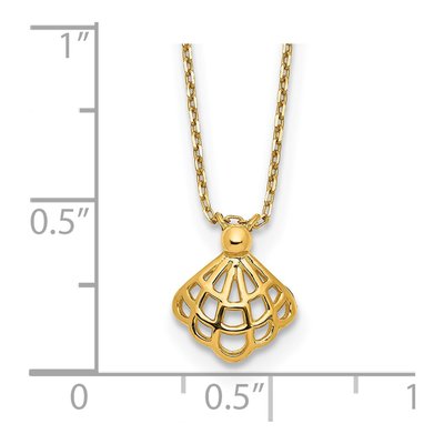 14K Yellow Gold Seashell Necklace – view 4