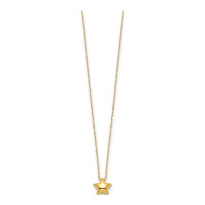 14K Yellow Gold Puffed Star Necklace – view 3