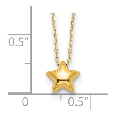 14K Yellow Gold Puffed Star Necklace – view 4