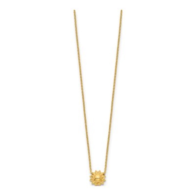 14K Yellow Gold Puffed Sun Necklace – view 3