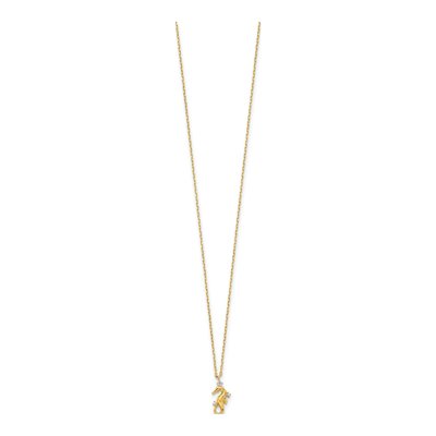 14K Yellow Gold CZ Seahorse Necklace – view 3