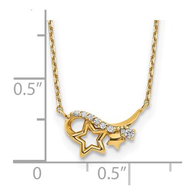 14K Yellow Gold CZ Star Necklace – view 4