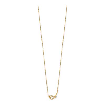 14K Yellow Gold CZ Heart Pendant Necklace – view 3