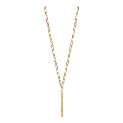14K Yellow Gold Oval Link Bar Necklace – view 3