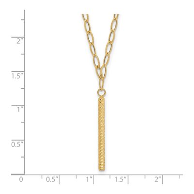 14K Yellow Gold Oval Link Bar Necklace – view 4