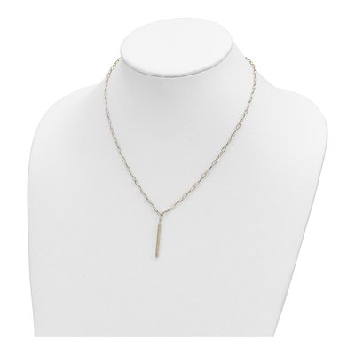 14K Yellow Gold Oval Link Bar Necklace – view 5
