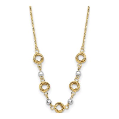 14K Two-Tone Gold Love Knot Necklace
