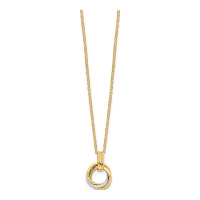 14K Two-Tone Gold Intertwined Circles Necklace – view 3