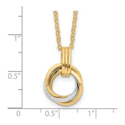14K Two-Tone Gold Intertwined Circles Necklace – view 4