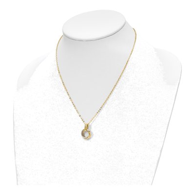 14K Two-Tone Gold Intertwined Circles Necklace – view 5