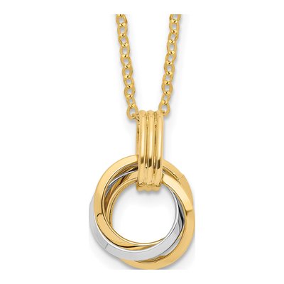 14K Two-Tone Gold Intertwined Circles Necklace