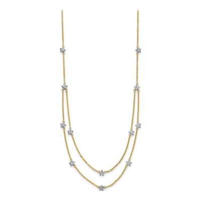 14K Two-Tone Gold Star Double Necklace – view 3