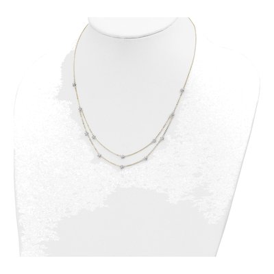 14K Two-Tone Gold Star Double Necklace – view 4