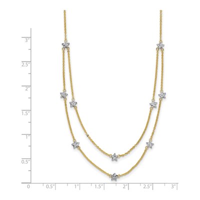 14K Two-Tone Gold Star Double Necklace – view 5