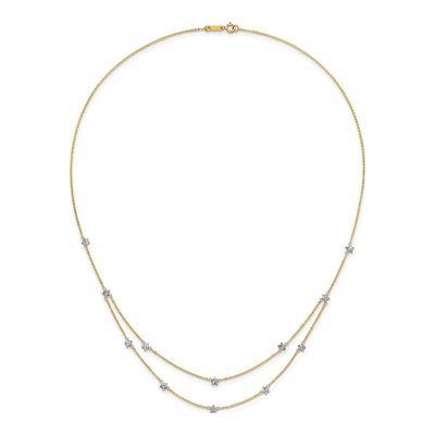 14K Two-Tone Gold Star Double Necklace – view 6