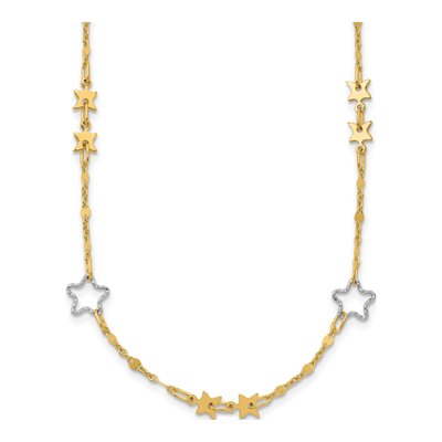14K Two-Tone Gold Star Necklace