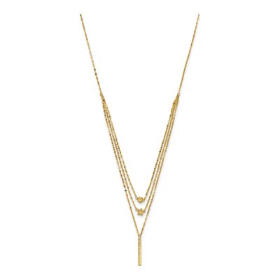 14K Yellow Gold 3-Strand Star Bar Necklace – view 3