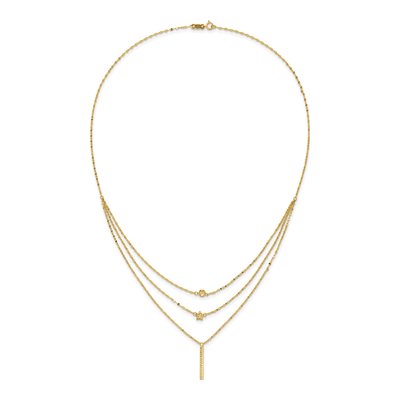 14K Yellow Gold 3-Strand Star Bar Necklace – view 6