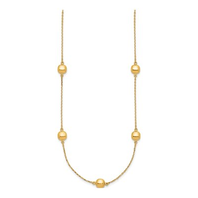 14K Yellow Gold Beaded Station Necklace – view 3