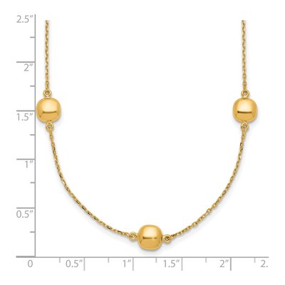 14K Yellow Gold Beaded Station Necklace – view 4