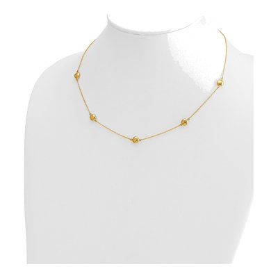 14K Yellow Gold Beaded Station Necklace – view 5