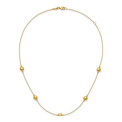 14K Yellow Gold Beaded Station Necklace – view 6