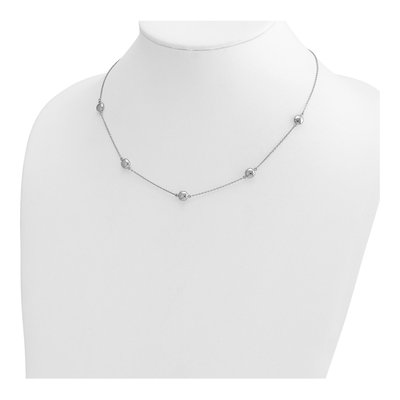 14K White Gold 5-Station Necklace – view 5