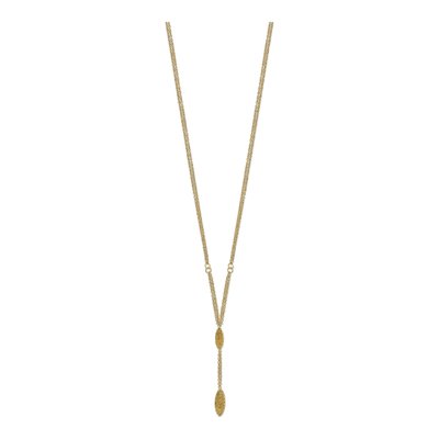 14K Yellow Gold Fancy Diamond-Cut Drop Necklace – view 3