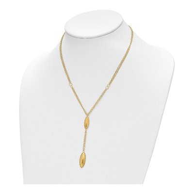 14K Yellow Gold Fancy Diamond-Cut Drop Necklace – view 4
