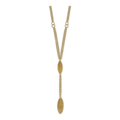 14K Yellow Gold Fancy Diamond-Cut Drop Necklace